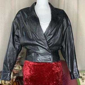 80s Black Leather Jacket